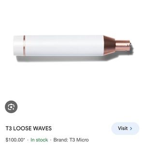 White T3 Micro Loose Waves  1.5 Barrel Wand Interchangeable Design with Base